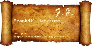 Frankó Hermiusz névjegykártya